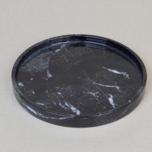 Black Round Natural Marble Tray